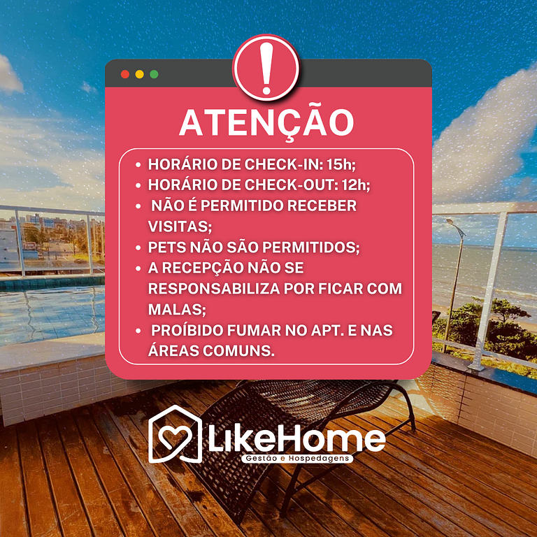 Belo Flat beira-mar no Bessa c/ piscina - LikeHome