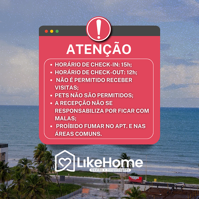Apt. família Intermares c/ varanda  - LikeHome