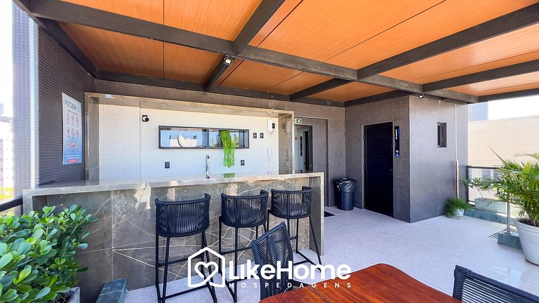 Flat no Bessa c/ varanda vista mar - LikeHome