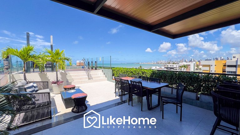 Flat no Bessa c/ varanda vista mar - LikeHome