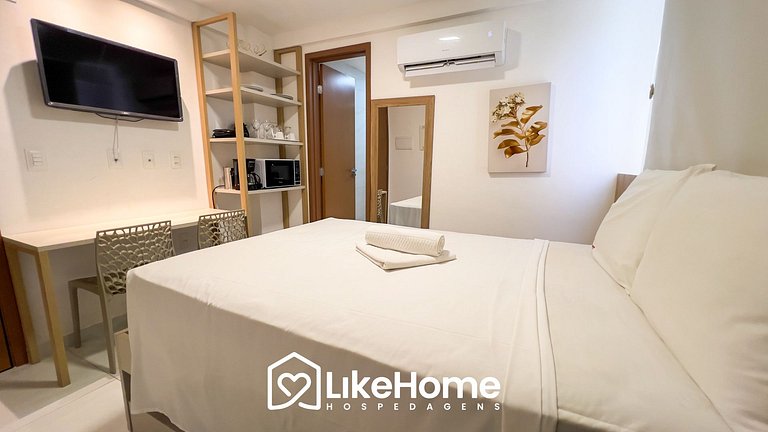 Belo Flat Beira-Mar no Bessa c/Ar-condicionado