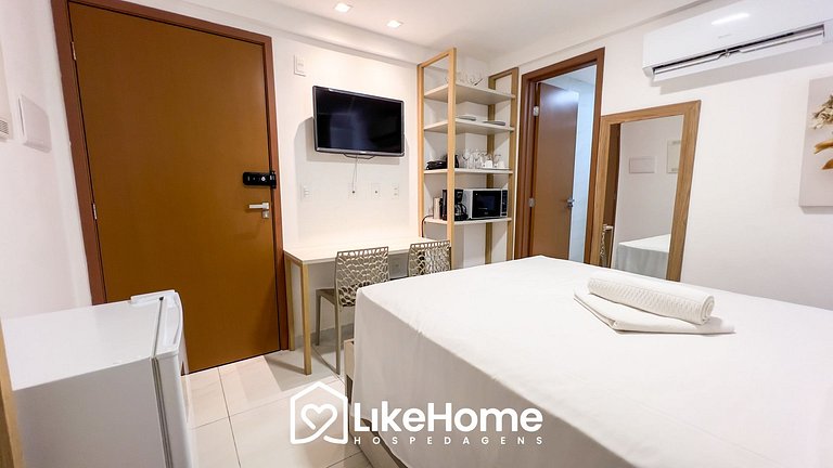 Belo Flat Beira-Mar no Bessa c/Ar-condicionado