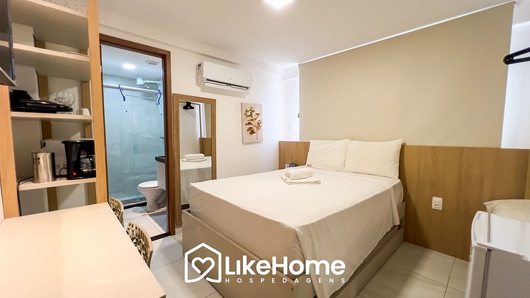 Belo Flat Beira-Mar no Bessa c/Ar-condicionado