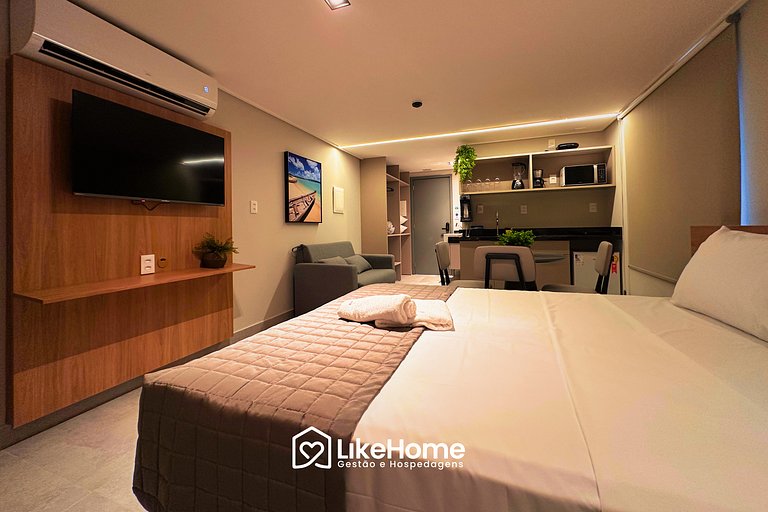 Flat c/ belo terraço no Hit - LikeHome Hospedagens