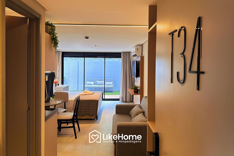 Flat c/ belo terraço no Hit - LikeHome Hospedagens