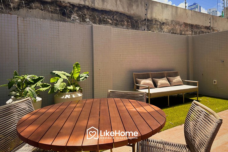 Flat c/ belo terraço no Hit - LikeHome Hospedagens