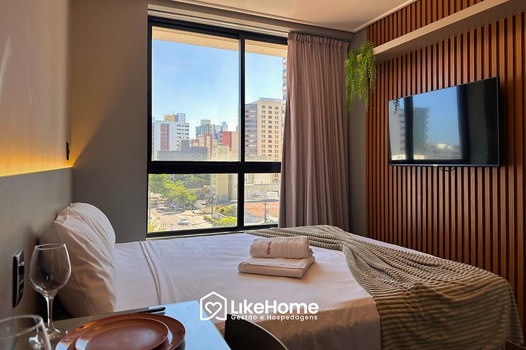 Incrível flat c/ vista cidade em Tambaú - LikeHome