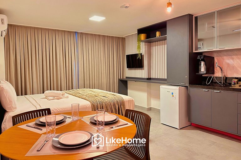 Flat c/ varanda vista cidade na orla JP - LikeHome