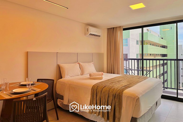 Flat c/ varanda vista cidade na orla JP - LikeHome
