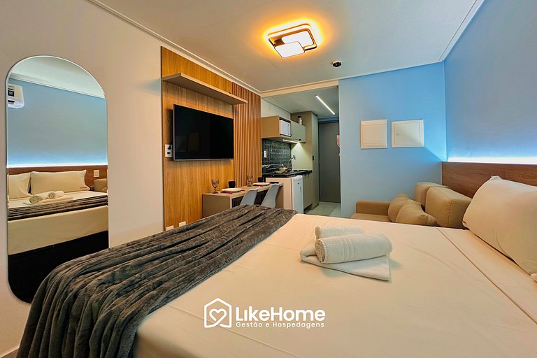 Belo e Encantador Flat 50 m da praia - LikeHome