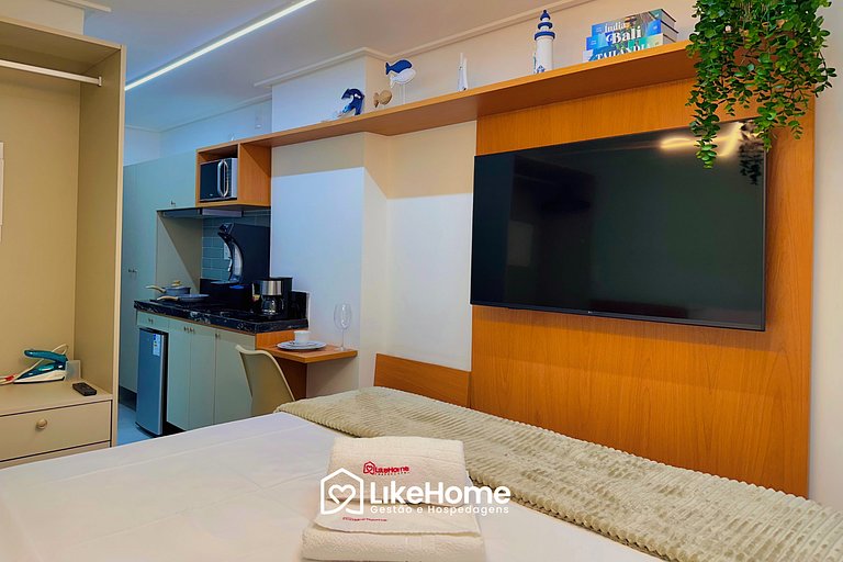 Flat praia no térreo com vista jardim - LikeHome