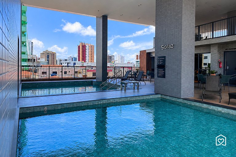 Fantástico flat c/ vista mar em Manaíra -LikeHome