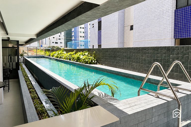 Flat Tambaú with pool and rooftop with city view