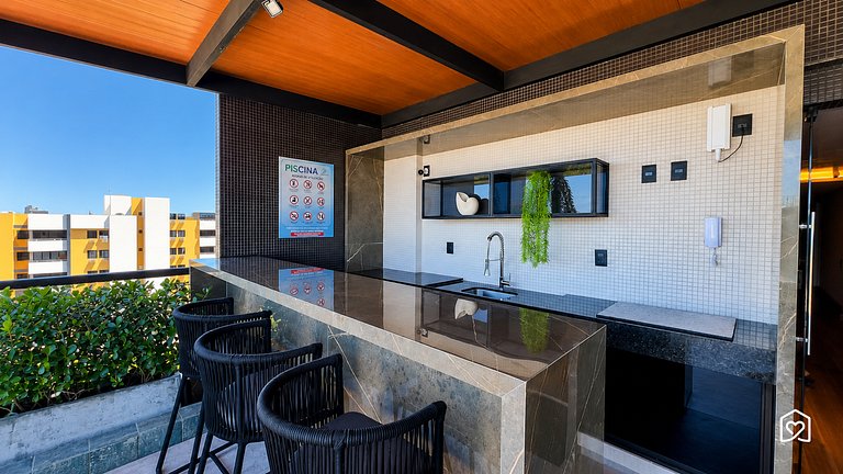 Flat no Bessa c/ varanda vista mar - LikeHome