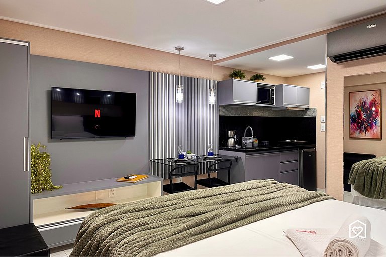 Incrível flat c/ vista cidade em Tambaú - LikeHome