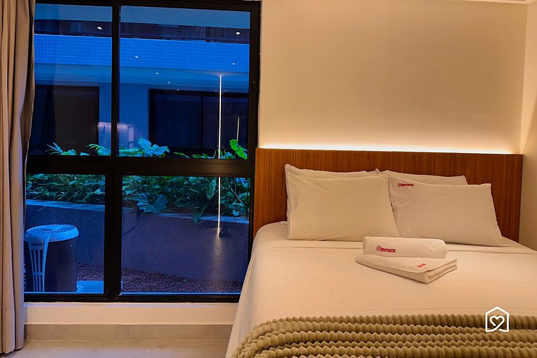 Flat na praia com vista para o jardim - LikeHome
