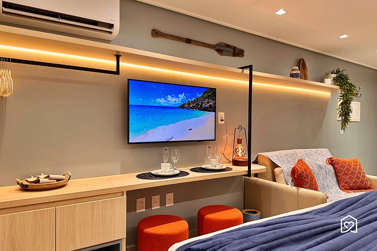 Flat para 3 pessoas a 50m da praia de Cabo Branco