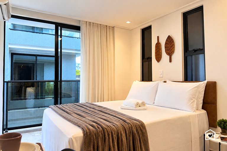 Studio 50m from Cabo Branco Beach with balcony