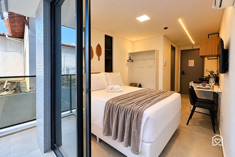 Studio 50m from Cabo Branco Beach with balcony