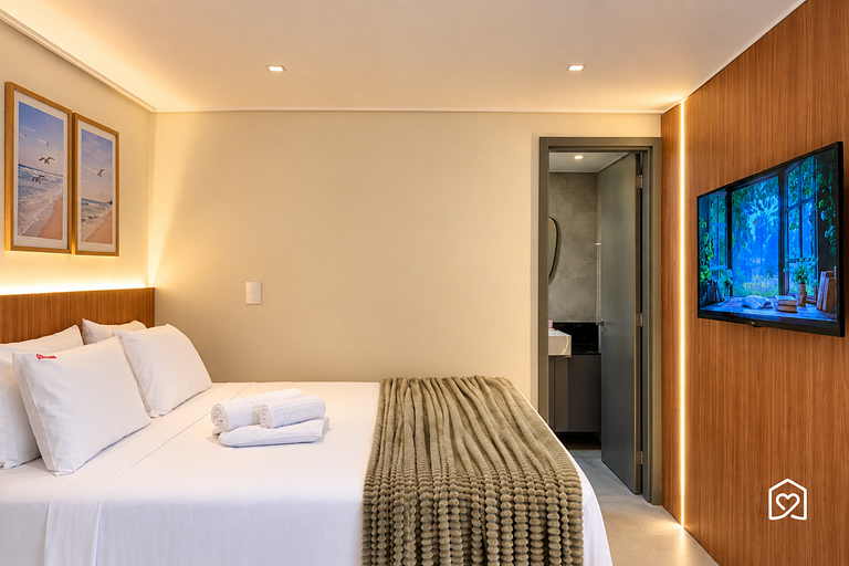Flat 50 meters from the beach with garden view