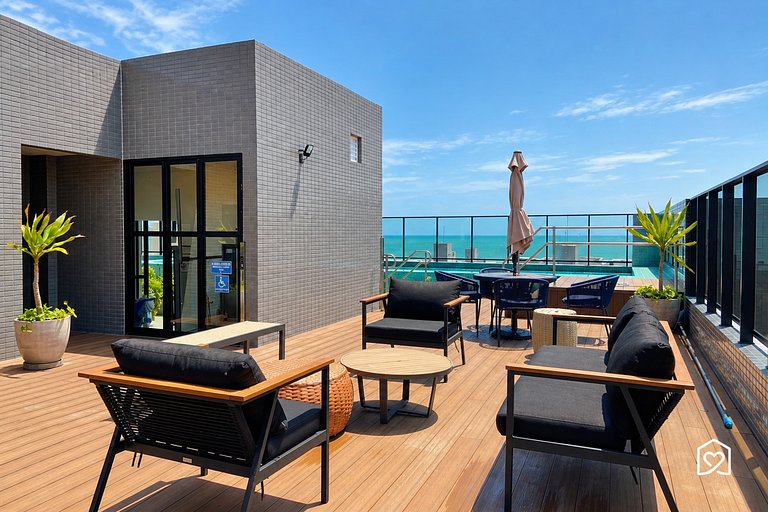 Flat near the Manaíra waterfront and rooftop pools