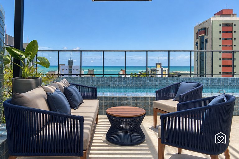 Apartment near Bessa Beach with rooftop pool