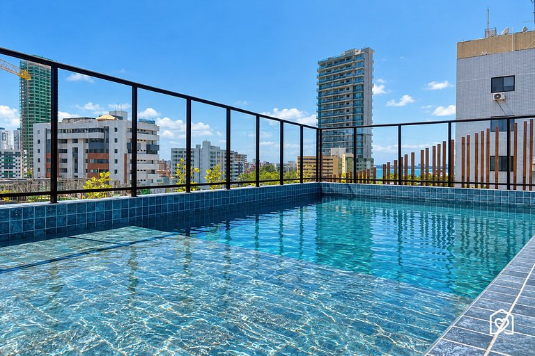 Planned flat with rooftop pool