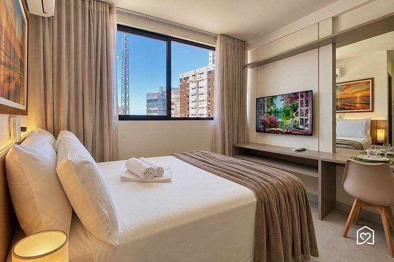 Flat planejado c/ piscina no rooftop