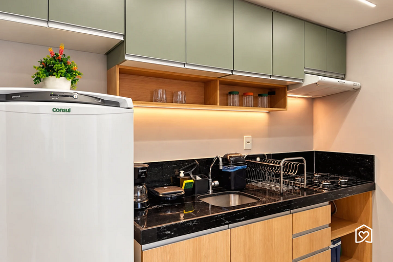 Flat c/ varanda para 4 pessoas em Intermares