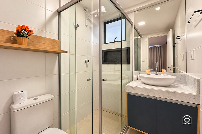 Flat c/ varanda para 4 pessoas em Intermares