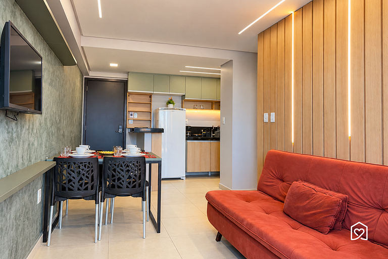 Flat c/ varanda para 4 pessoas em Intermares