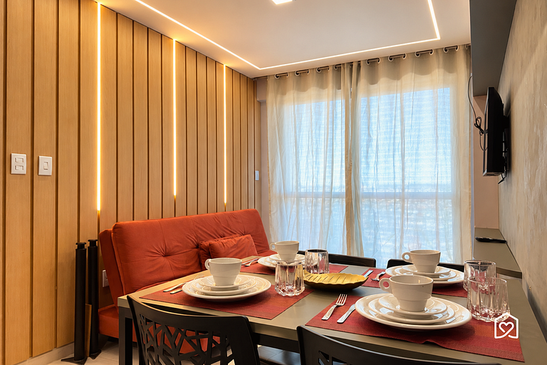 Flat c/ varanda para 4 pessoas em Intermares