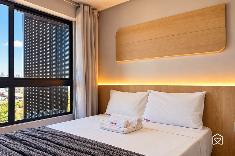 Flat c/ varanda para 4 pessoas em Intermares