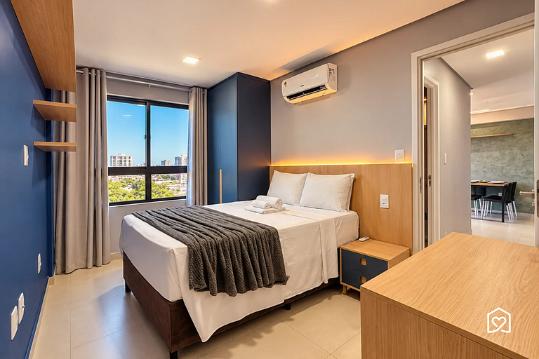 Flat c/ varanda para 4 pessoas em Intermares