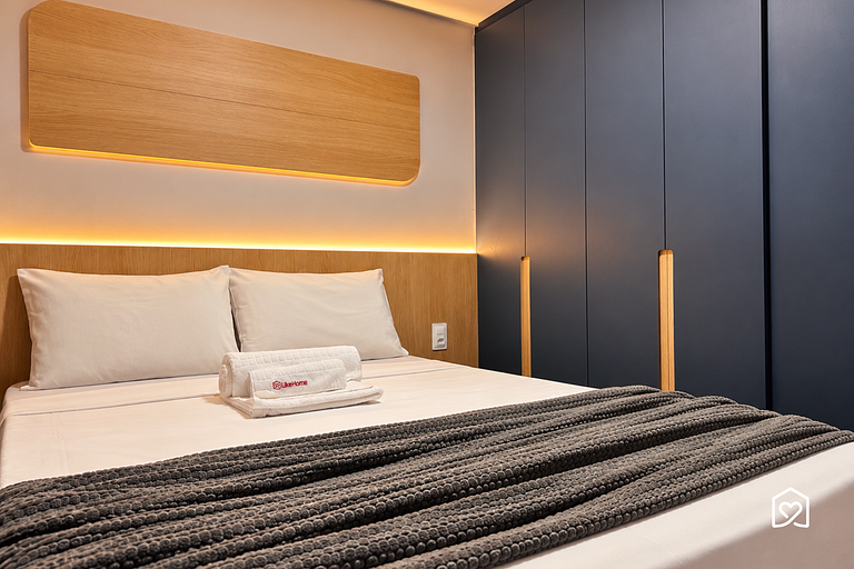 Flat c/ varanda para 4 pessoas em Intermares