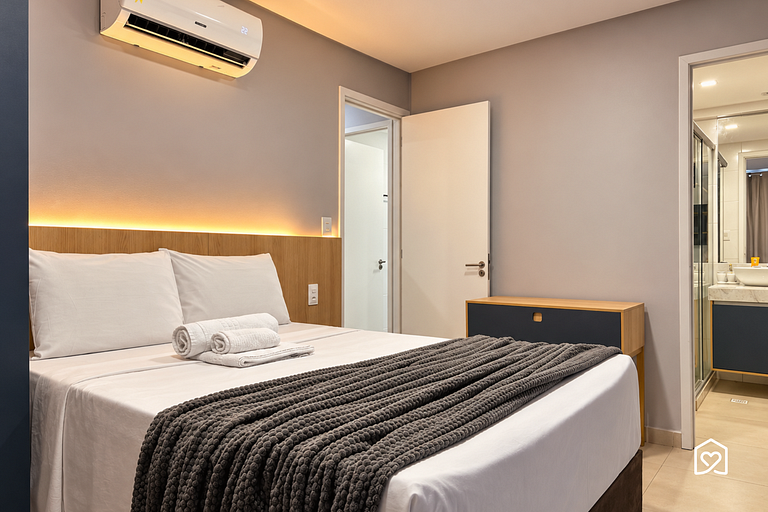 Flat c/ varanda para 4 pessoas em Intermares