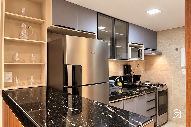 Flat para 3 pessoas c/ varanda em Intermares