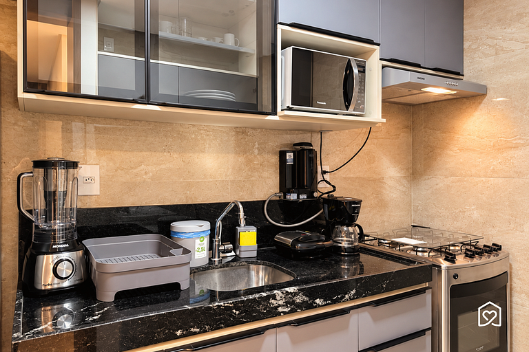 Flat para 3 pessoas c/ varanda em Intermares